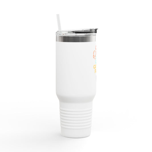 Calm Voice Chaotic Calls Insulated Travel Mug - 40oz Caffeine-Fueled On-the-Go Cup